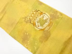 未使用品 正絹 名古屋帯 着物 和装 黄八丈 未仕立て 387 着物・帯